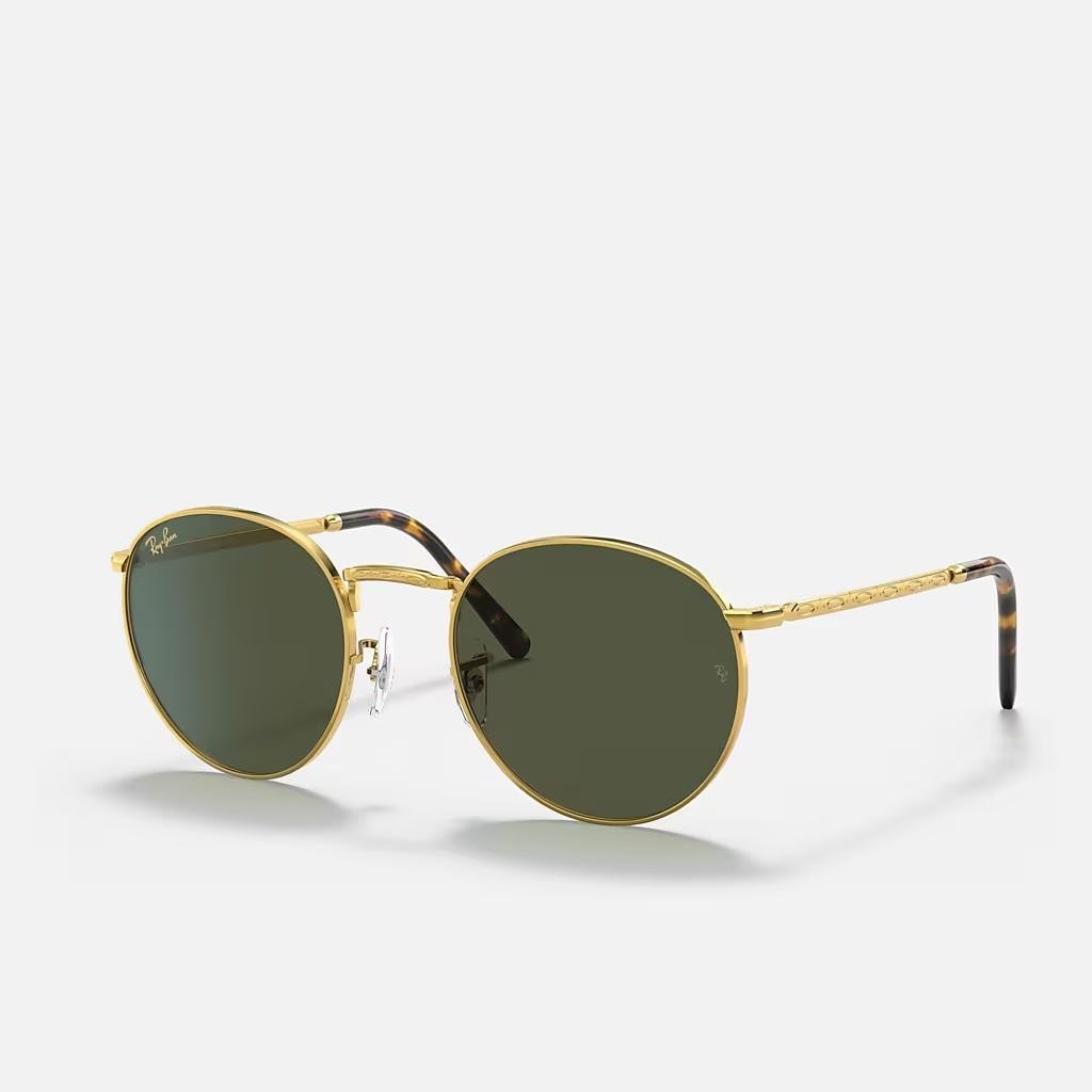 Kính Ray-Ban New Round Vàng Xanh Lá