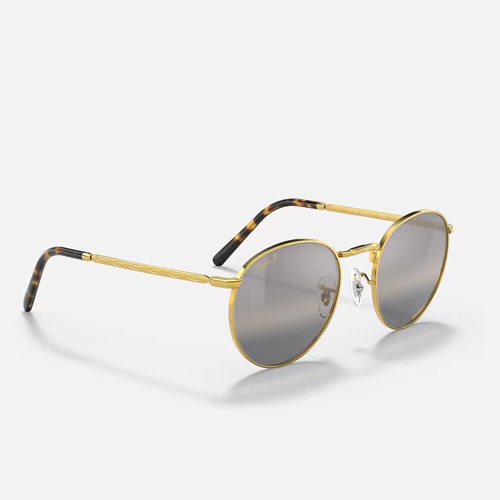 Kính Ray-Ban New Round Vàng Bạc Xám