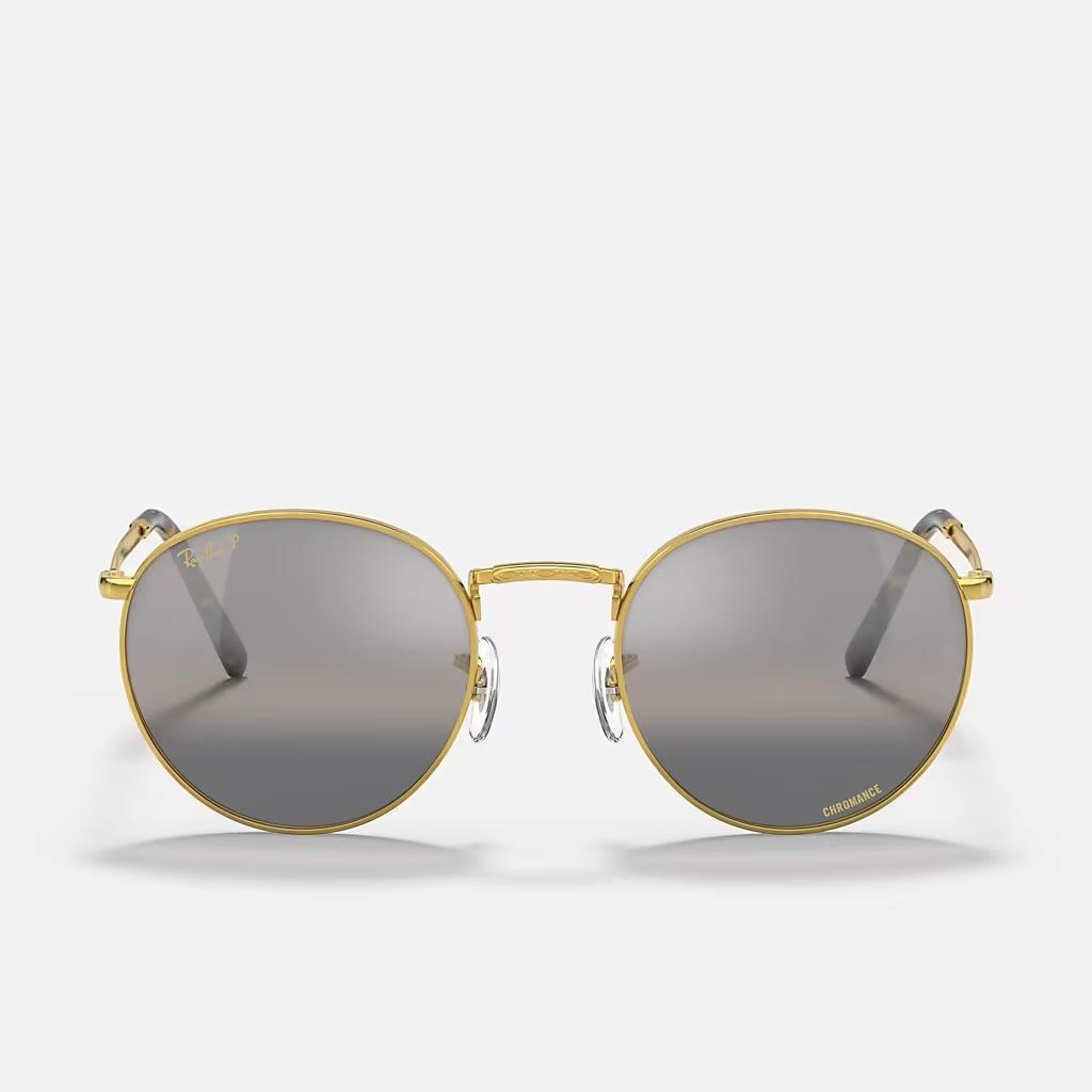 Kính Ray-Ban New Round Vàng Bạc Xám