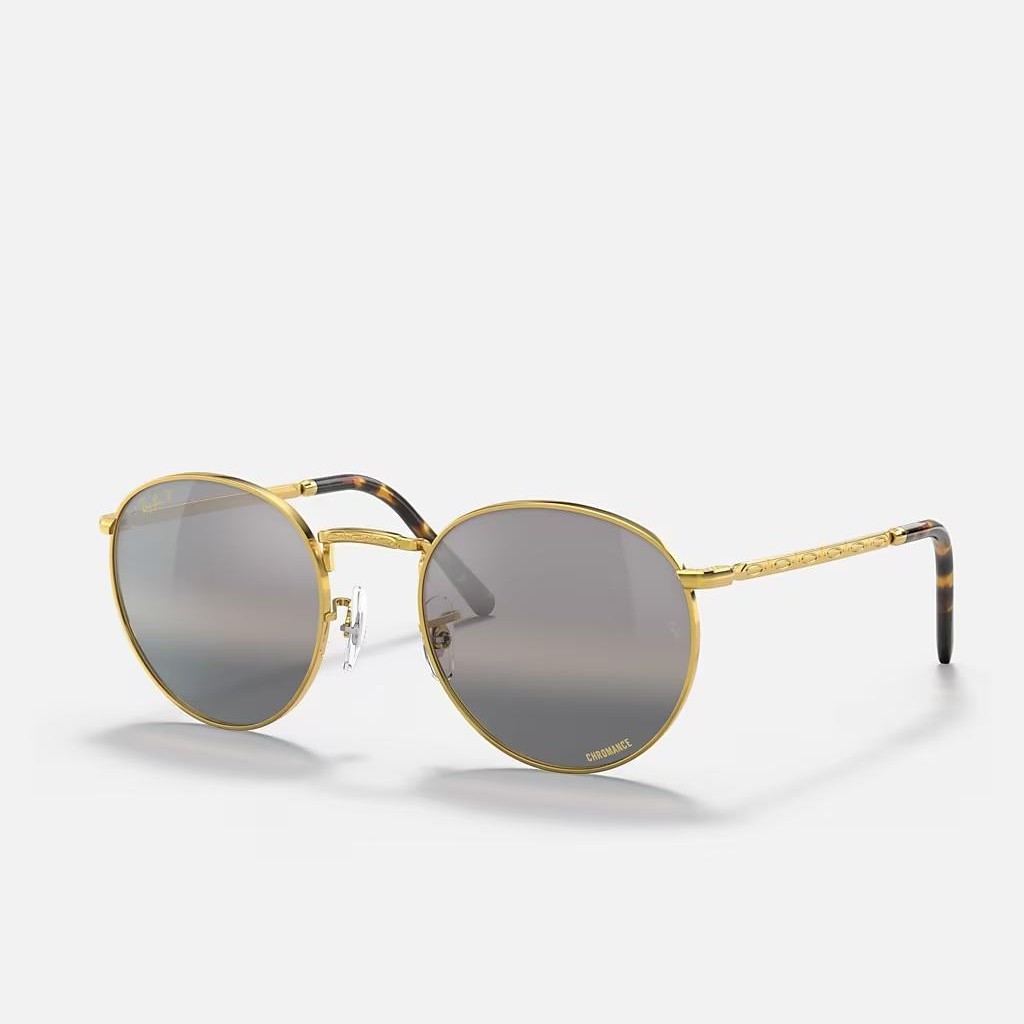 Kính Ray-Ban New Round Vàng Bạc Xám