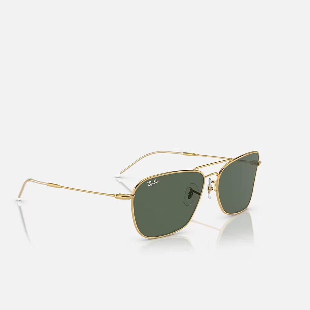 Kính Ray-Ban Caravan Reverse Vàng Xanh Lá