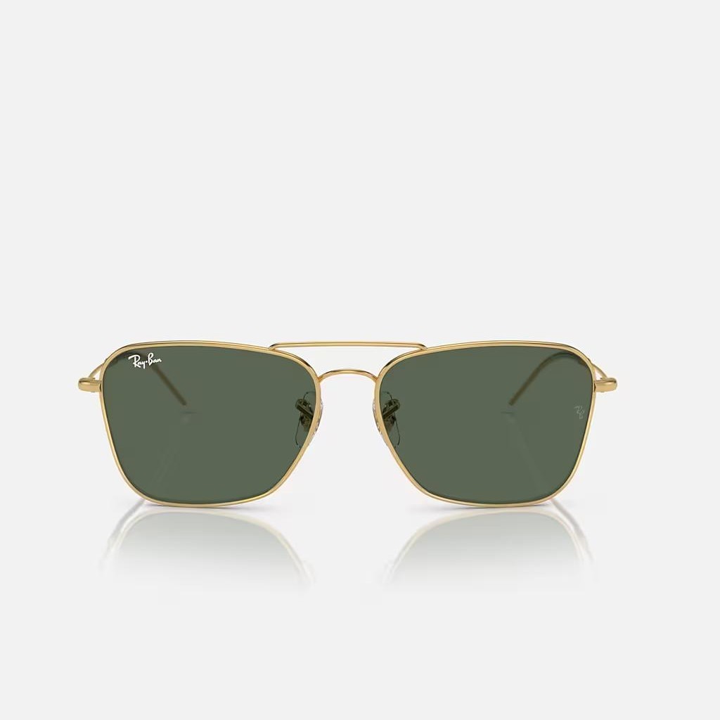 Kính Ray-Ban Caravan Reverse Vàng Xanh Lá