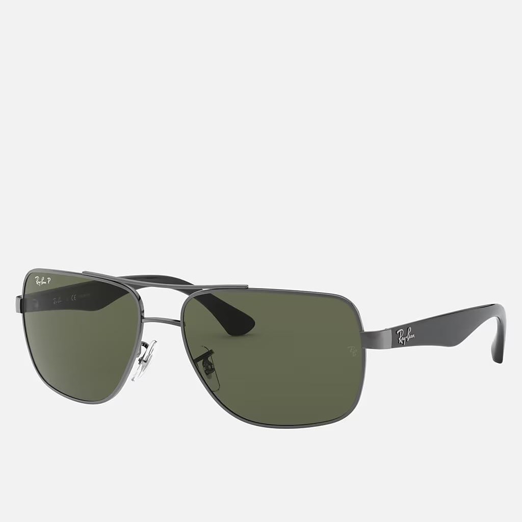 Kính Ray-Ban Rb3483 Xám Nhám Xanh Lá