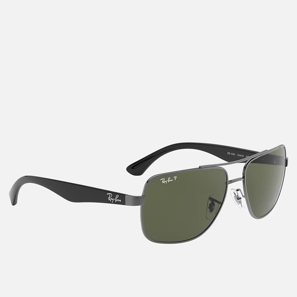 Kính Ray-Ban Rb3483 Xám Nhám Xanh Lá