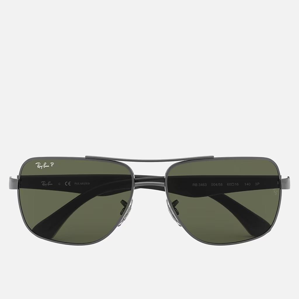 Kính Ray-Ban Rb3483 Xám Nhám Xanh Lá