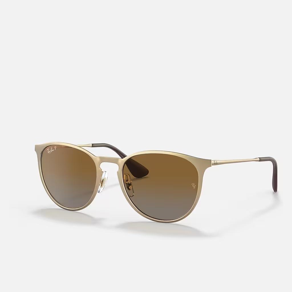 Kính Ray-Ban Erika Metal Vàng Nhám Nâu