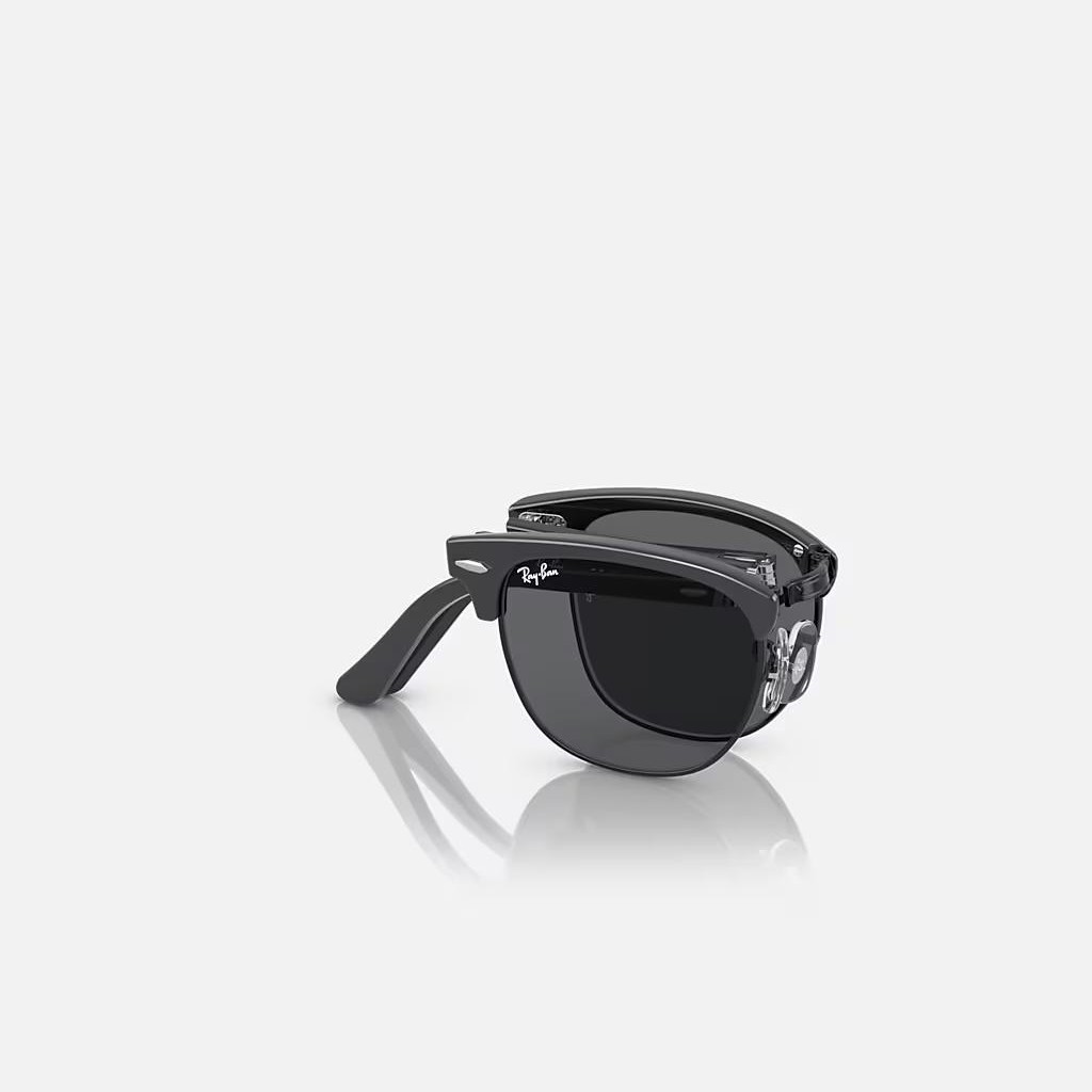 Kính Ray-Ban Clubmaster Folding Đen Xám Đậm