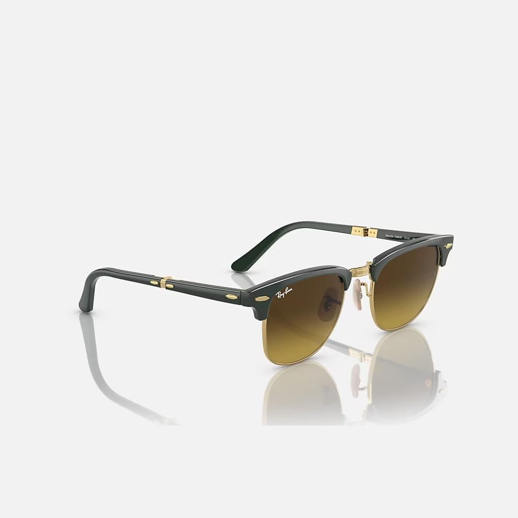 Kính Ray-Ban Clubmaster Folding Xanh Lá Nâu