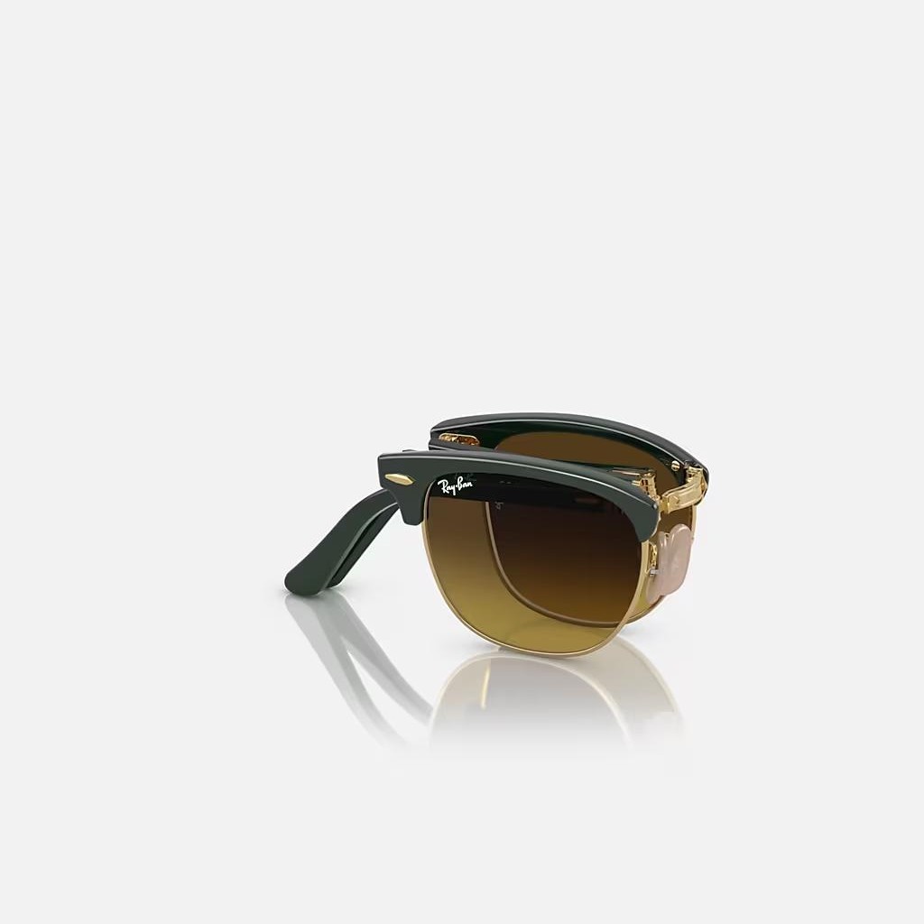 Kính Ray-Ban Clubmaster Folding Xanh Lá Nâu