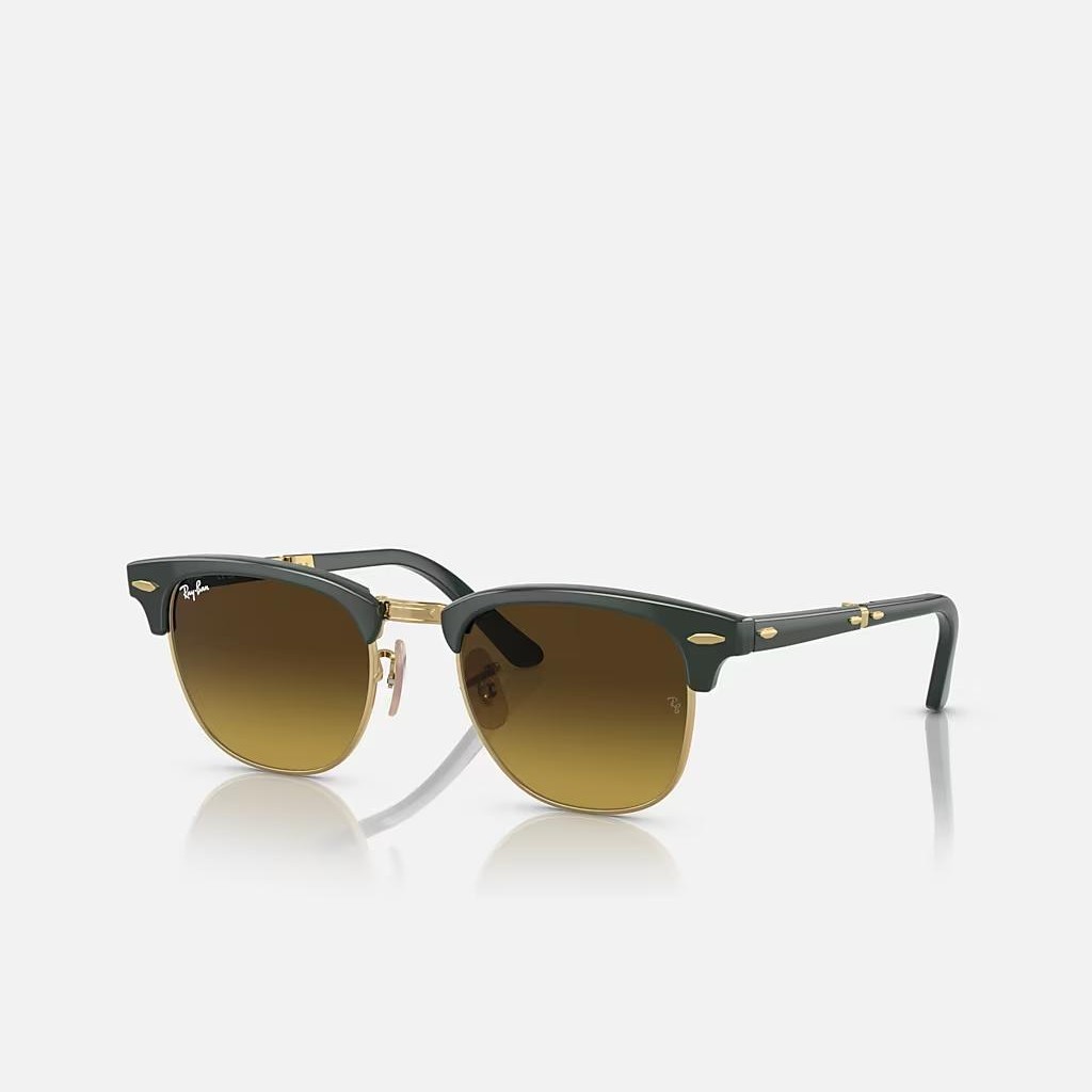 Kính Ray-Ban Clubmaster Folding Xanh Lá Nâu