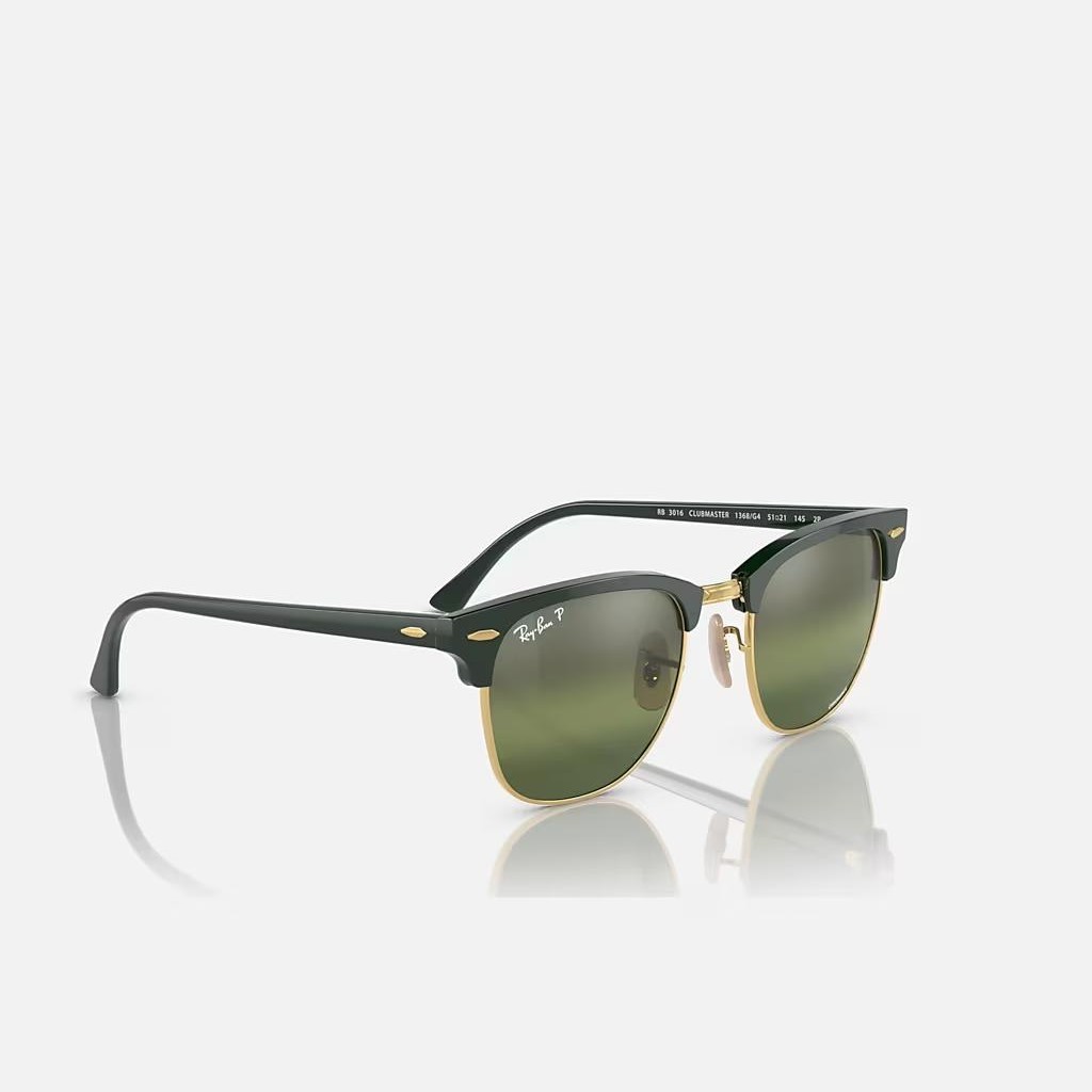 Kính Ray-Ban Clubmaster Chromance Xanh Lá Bạc