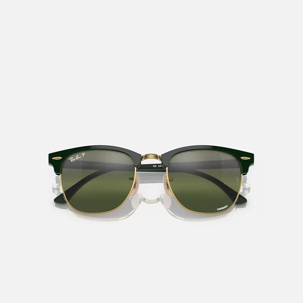 Kính Ray-Ban Clubmaster Chromance Xanh Lá Bạc