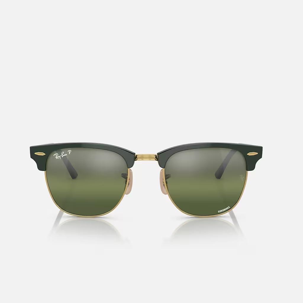 Kính Ray-Ban Clubmaster Chromance Xanh Lá Bạc