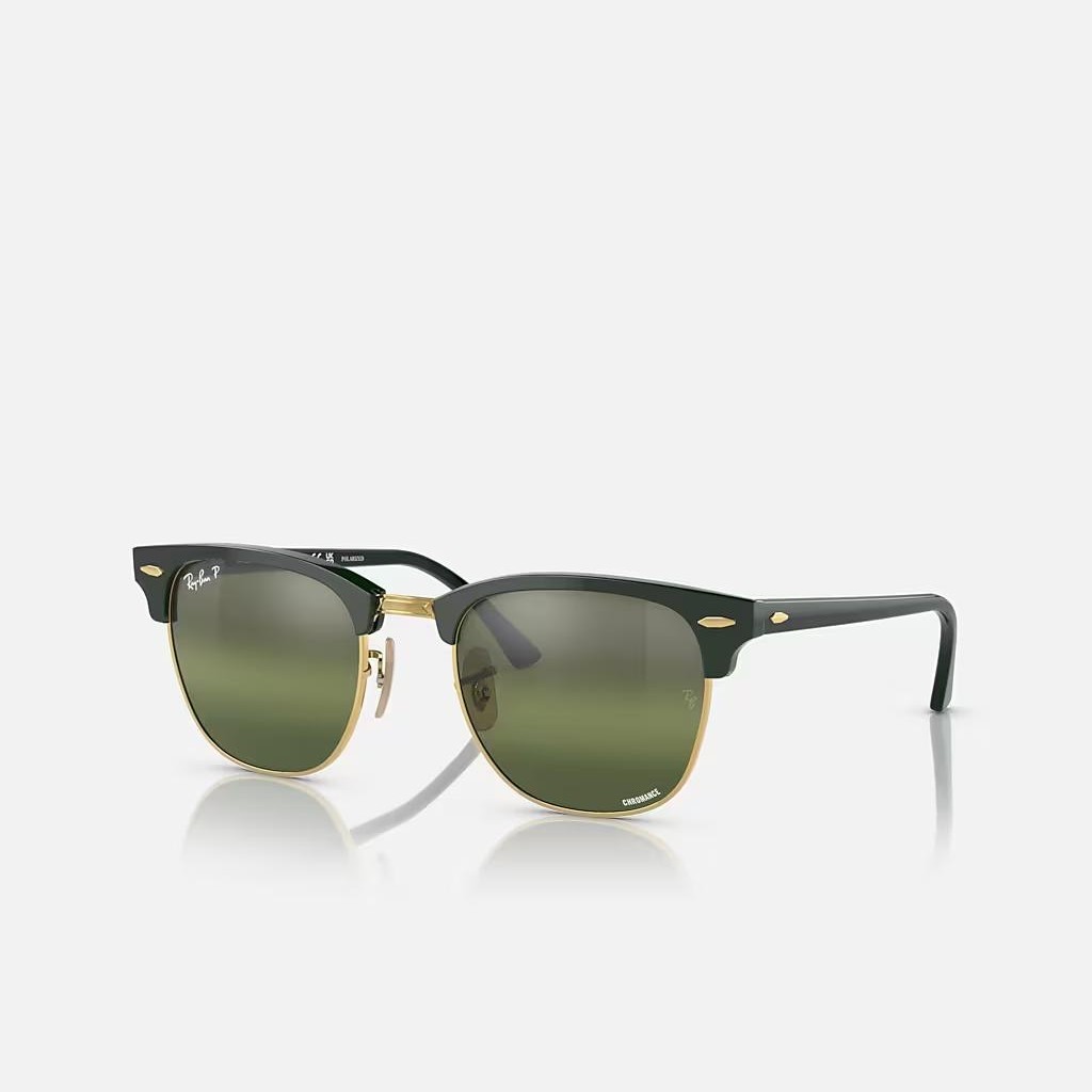 Kính Ray-Ban Clubmaster Chromance Xanh Lá Bạc