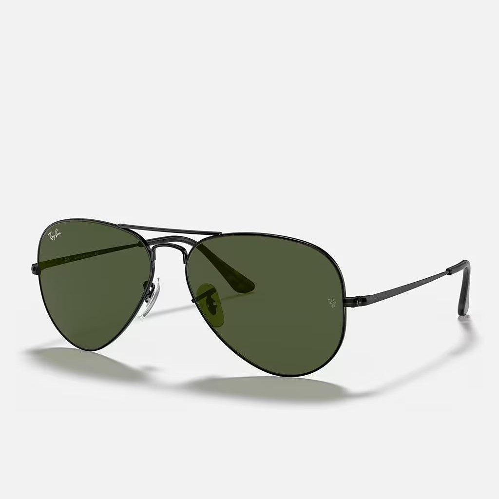 Kính Ray-Ban Aviator Metal Ii Đen Xanh Lá