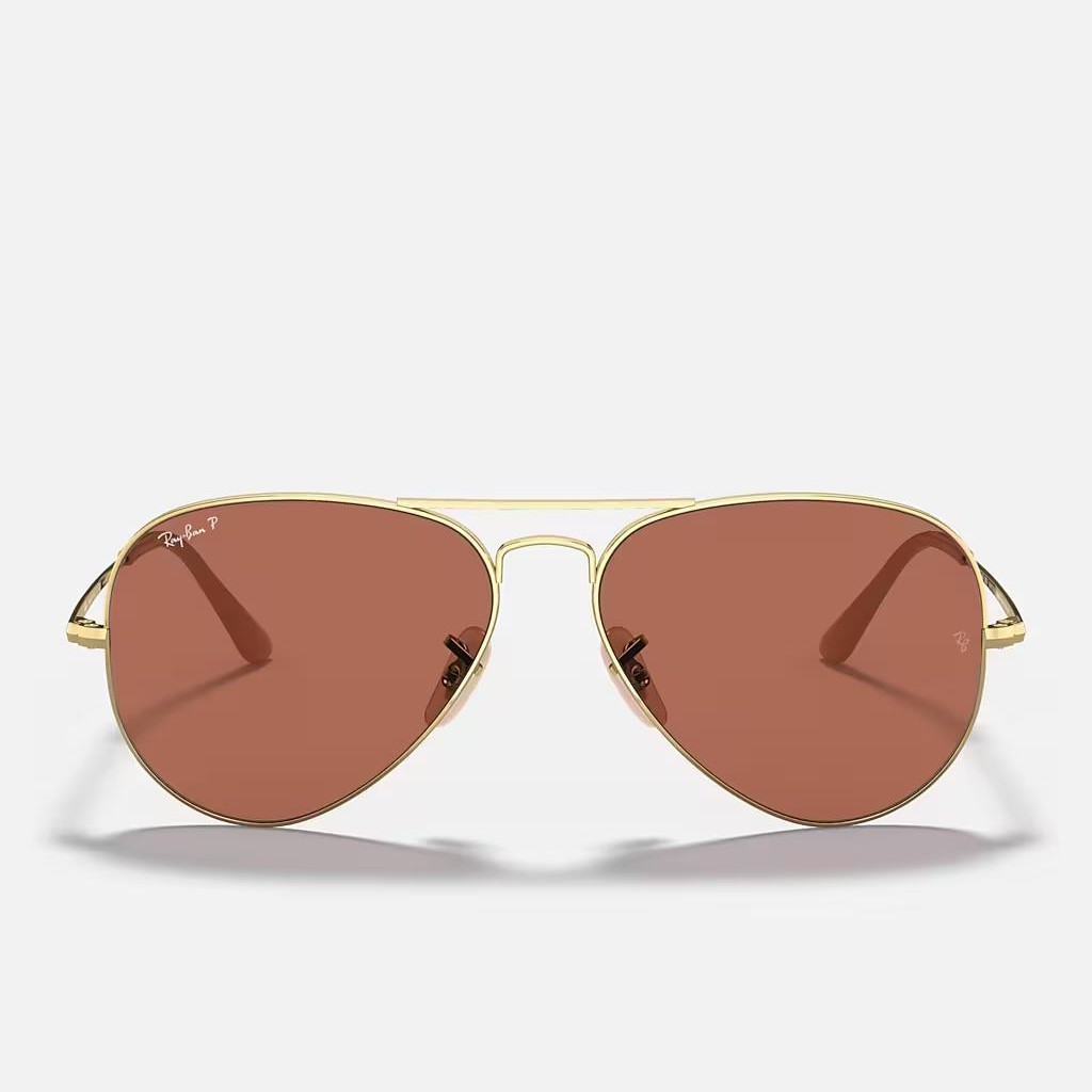 Kính Ray-Ban Aviator Metal Ii Vàng Tím