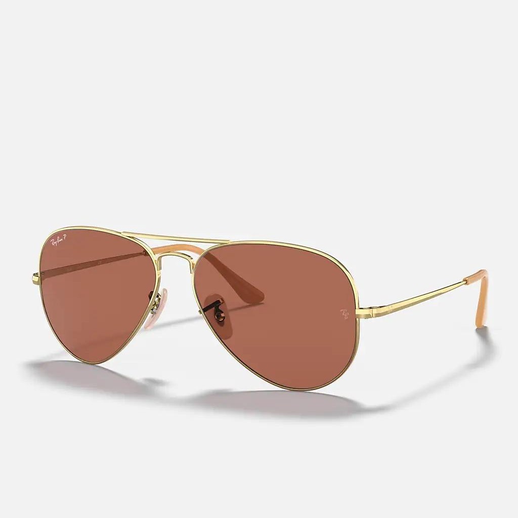 Kính Ray-Ban Aviator Metal Ii Vàng Tím