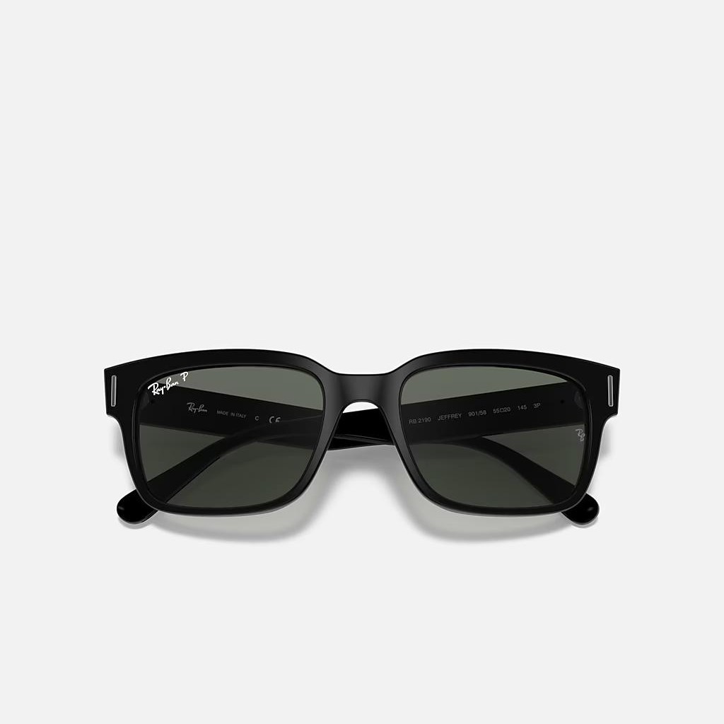 Kính Ray-Ban Jeffrey Polarized Đen Xanh Lá