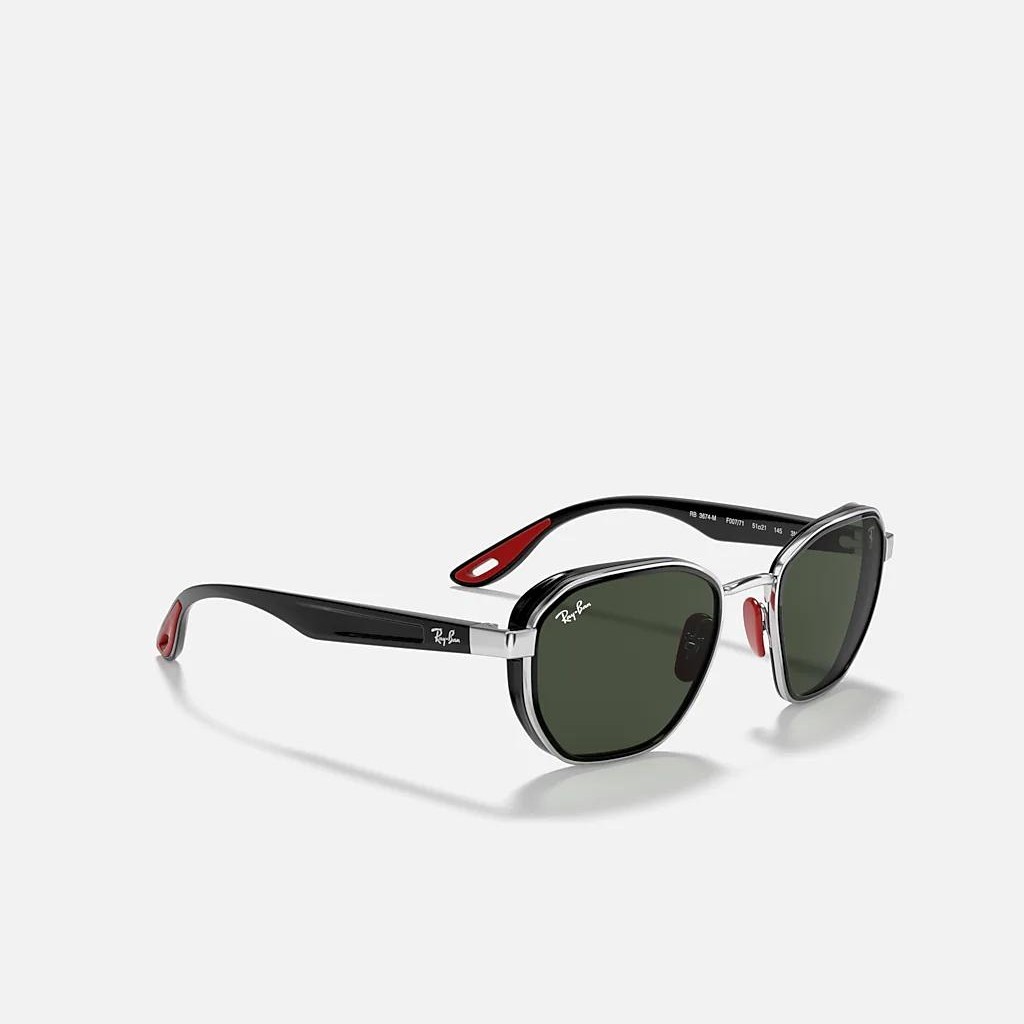 Kính Ray-Ban Rb3674M Scuderia Ferrari Collection Bạc Xanh Lá