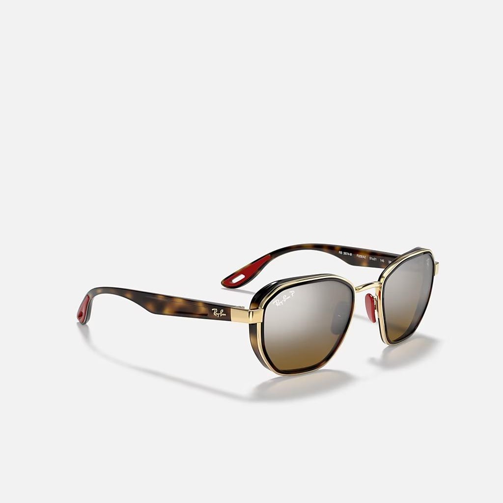 Kính Ray-Ban Rb3674M Scuderia Ferrari Collection Vàng Nâu