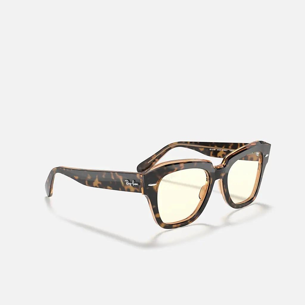 Kính Ray-Ban State Street Blue-Light Clear Evolve Nâu Trong