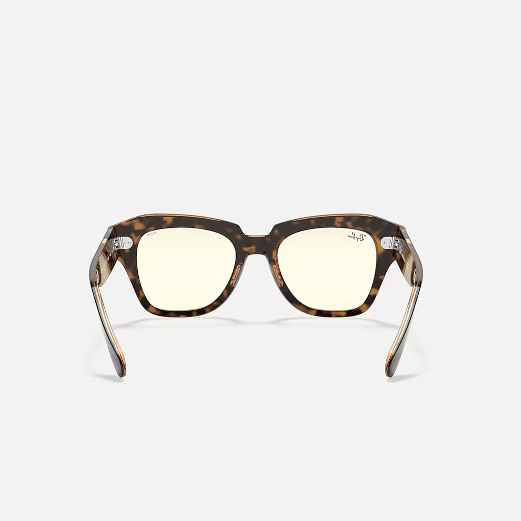 Kính Ray-Ban State Street Blue-Light Clear Evolve Nâu Trong