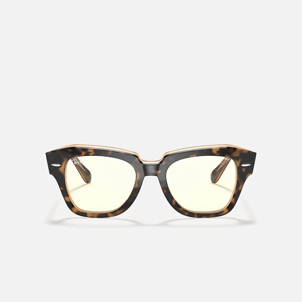 Kính Ray-Ban State Street Blue-Light Clear Evolve Nâu Trong