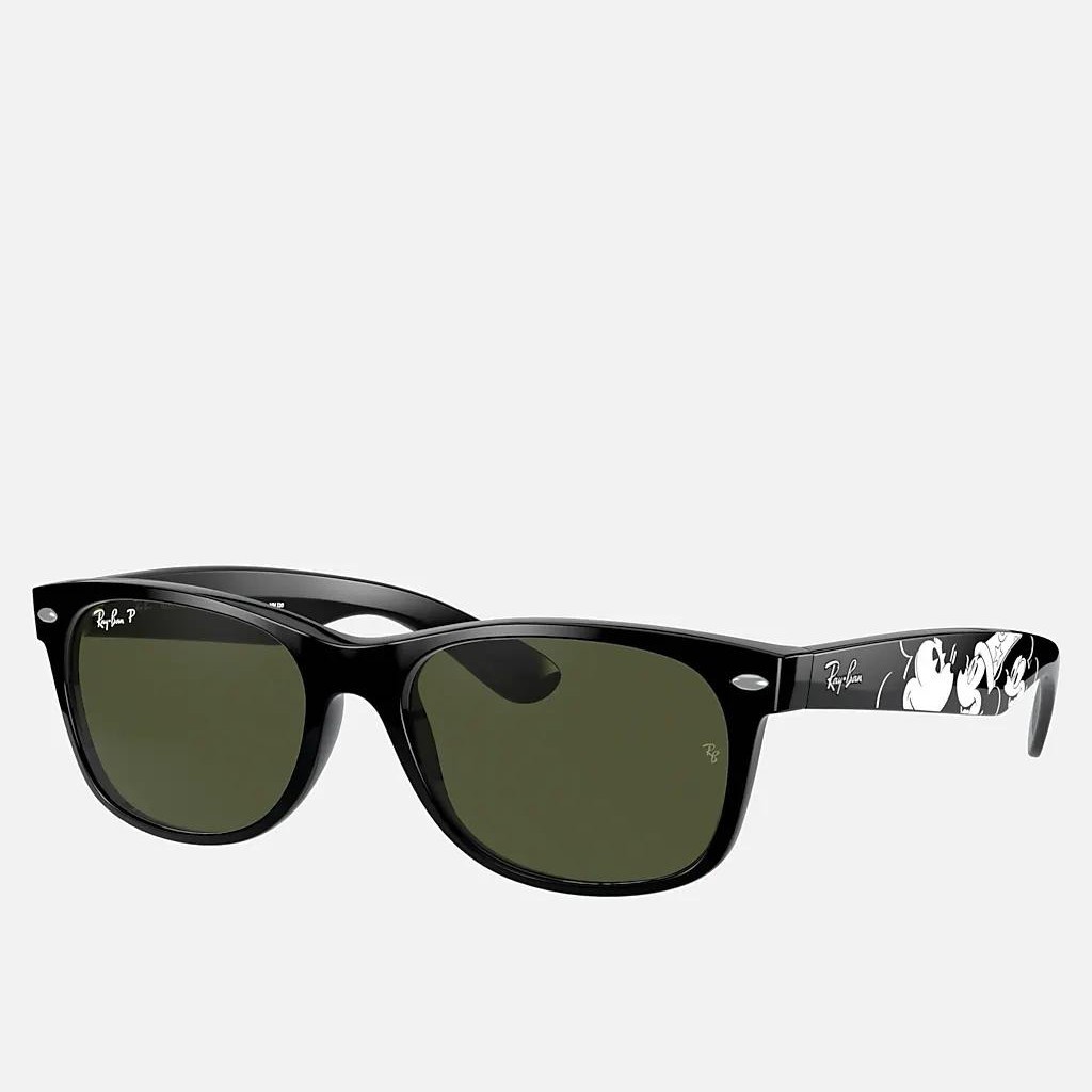 Kính Ray-Ban Rb2132 New Wayfarer Mickey S20 Đen Xanh Lá