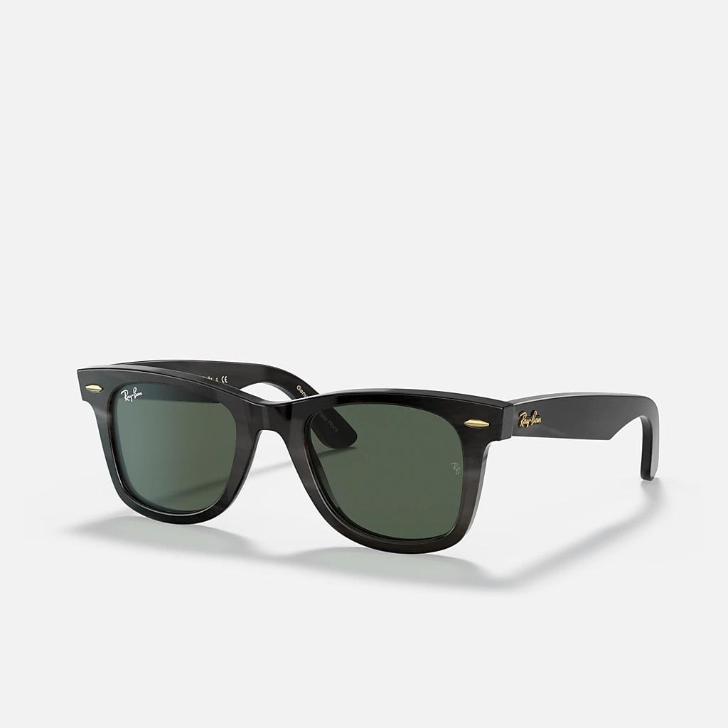 Kính Ray-Ban Original Wayfarer Horn Đen Xanh Lá