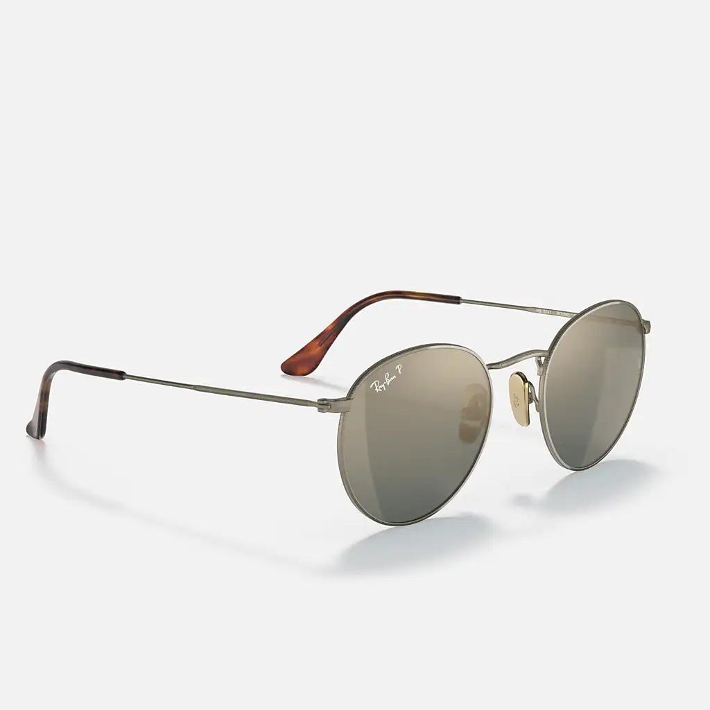 Kính Ray-Ban Round Titanium Xám Xanh Dương