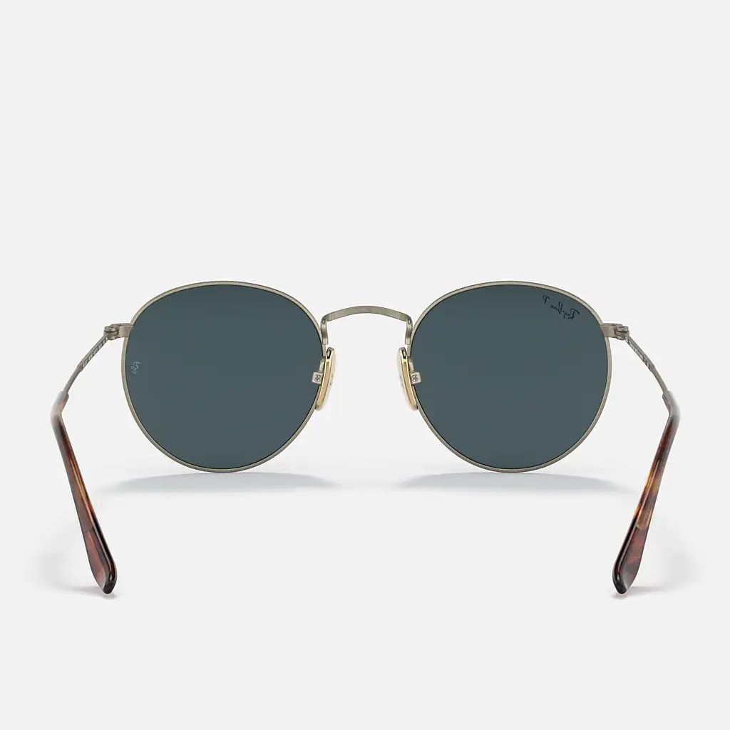 Kính Ray-Ban Round Titanium Xám Xanh Dương