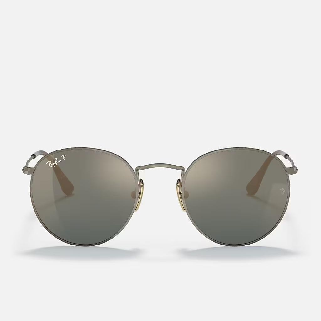 Kính Ray-Ban Round Titanium Xám Xanh Dương