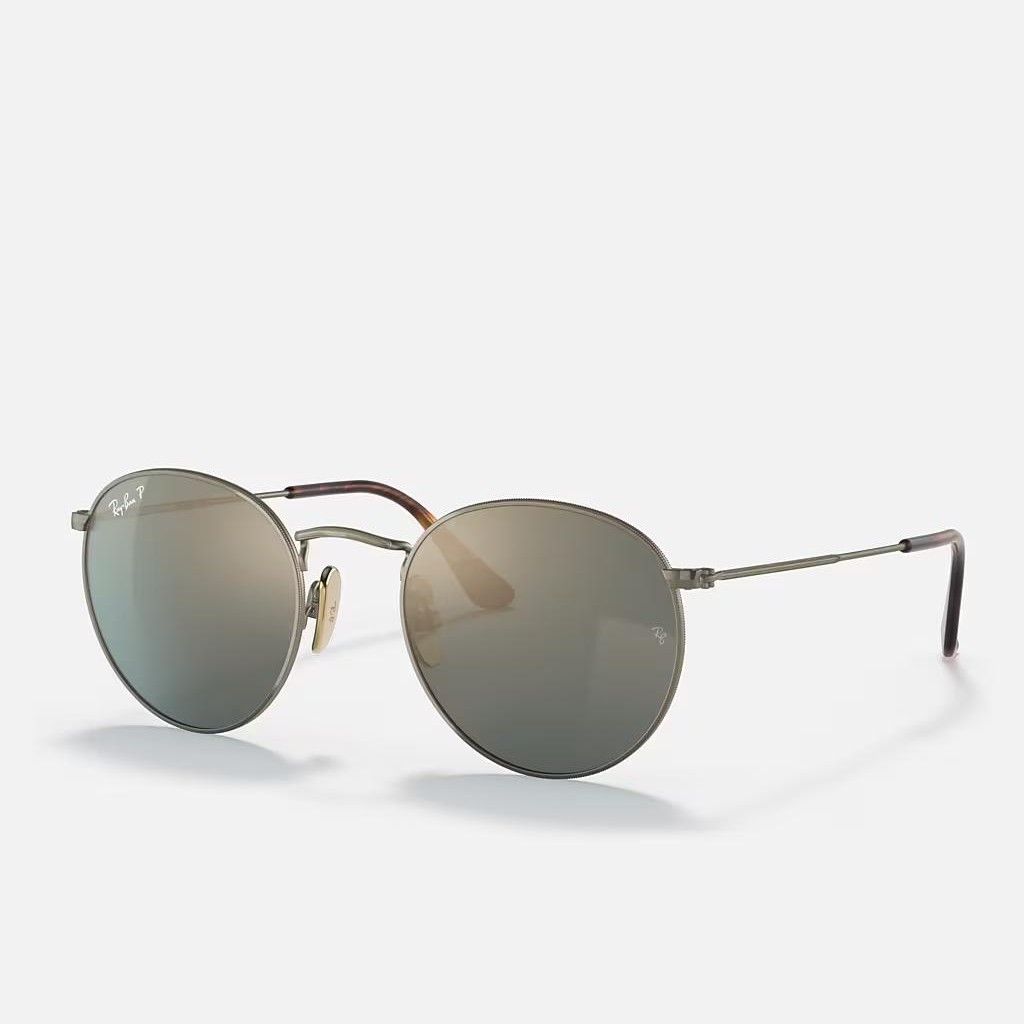 Kính Ray-Ban Round Titanium Xám Xanh Dương