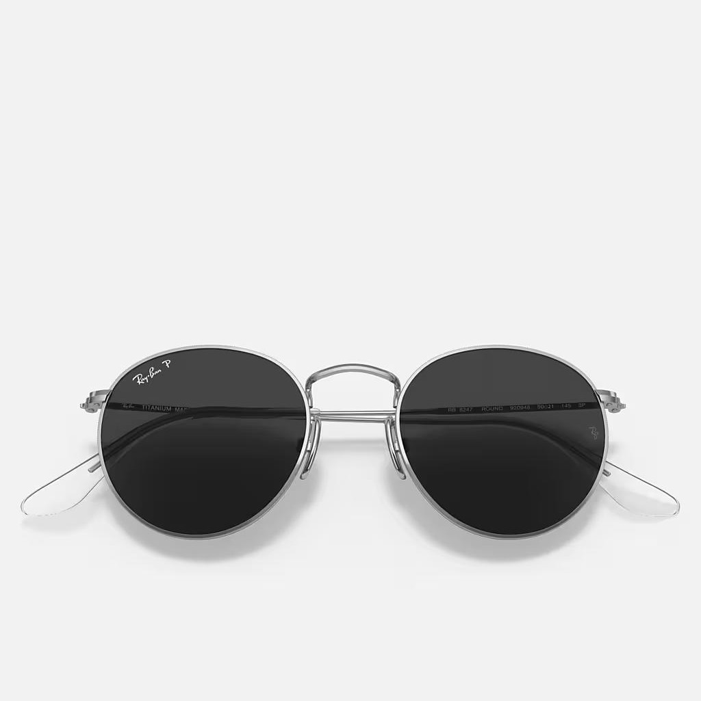 Kính Ray-Ban Round Titanium Bạc Đen