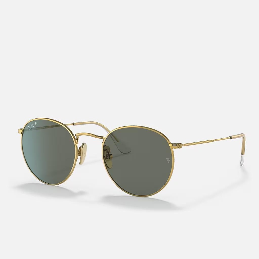 Kính Ray-Ban Round Titanium Vàng Xanh Lá