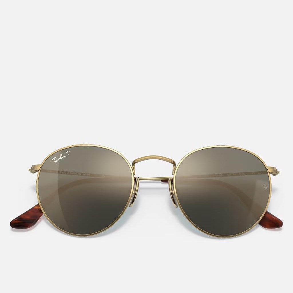 Kính Ray-Ban Round Titanium Vàng Xanh Dương