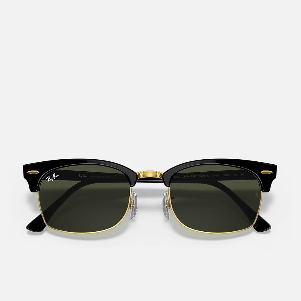 Kính Ray-Ban Clubmaster Square Legend Gold Đen Xanh Lá