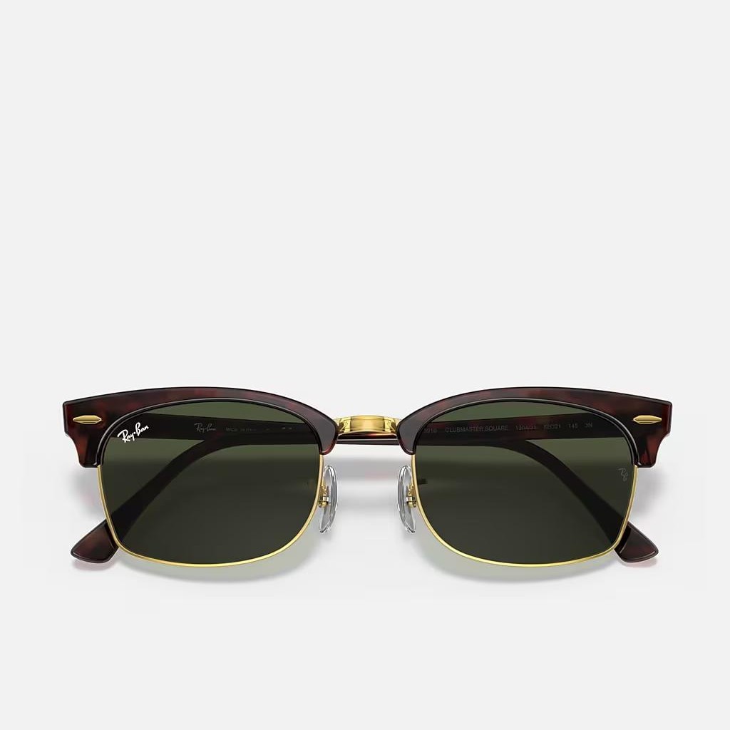 Kính Ray-Ban Clubmaster Square Legend Gold Nâu Xanh Lá