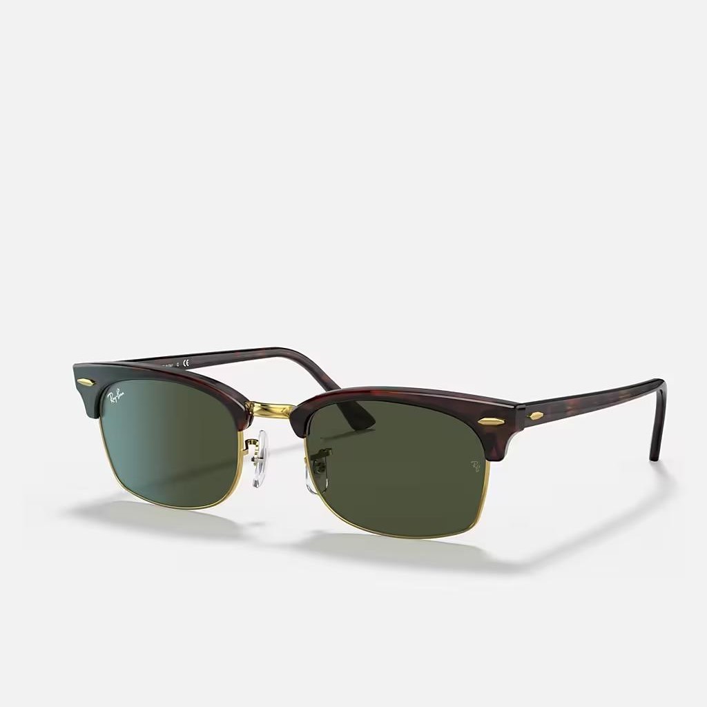 Kính Ray-Ban Clubmaster Square Legend Gold Nâu Xanh Lá