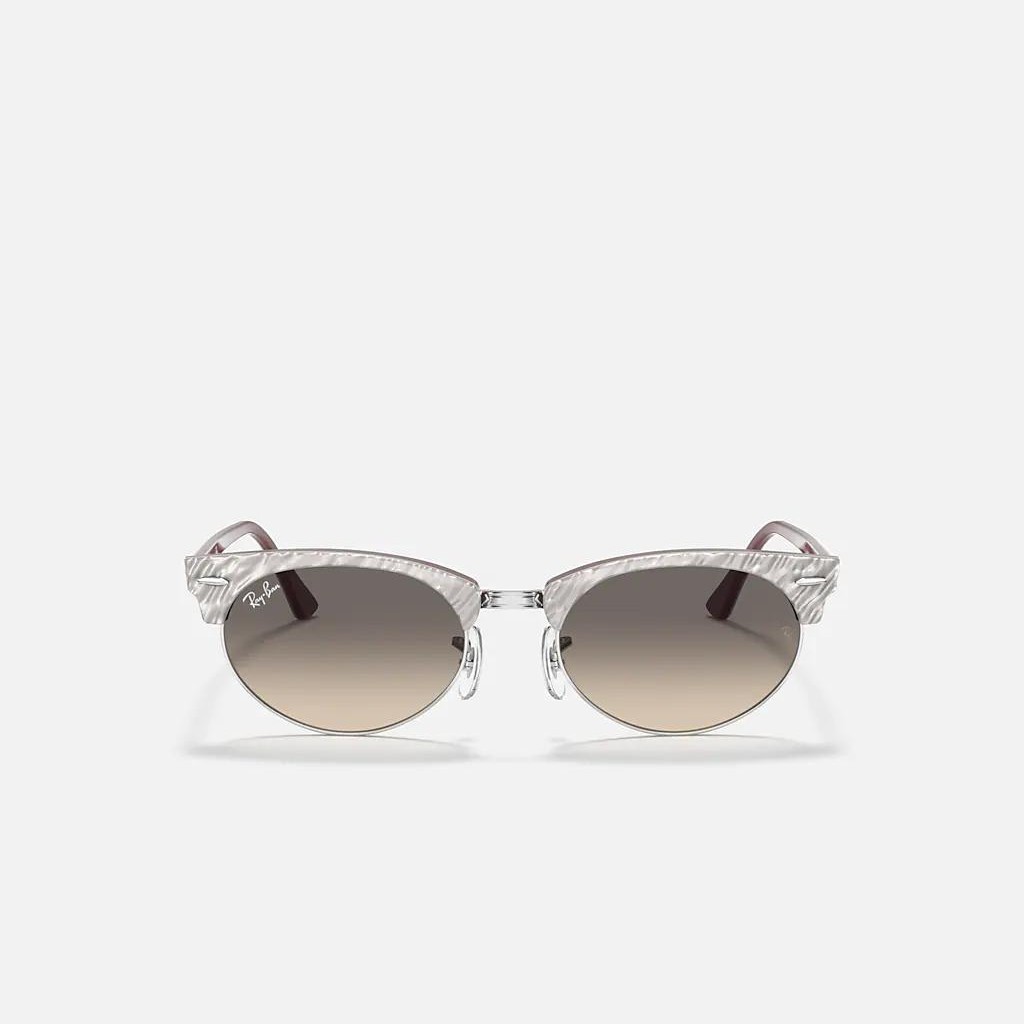 Kính Ray-Ban Clubmaster Oval Xám Sáng