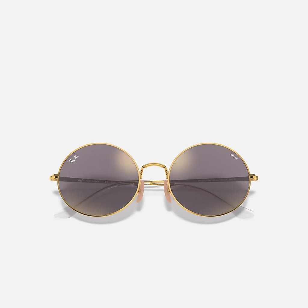 Kính Ray-Ban Oval 1970 Mirror Evolve Vàng Xám