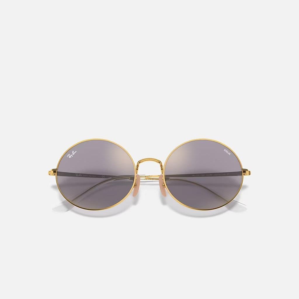 Kính Ray-Ban Oval 1970 Mirror Evolve Vàng Xám