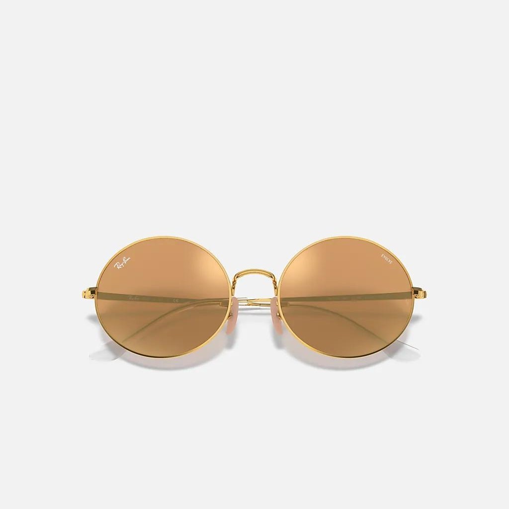 Kính Ray-Ban Oval 1970 Mirror Evolve Vàng Cam