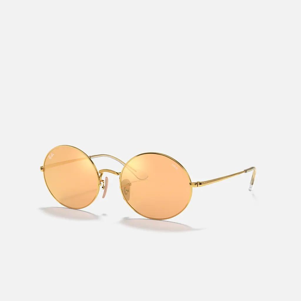 Kính Ray-Ban Oval 1970 Mirror Evolve Vàng Cam