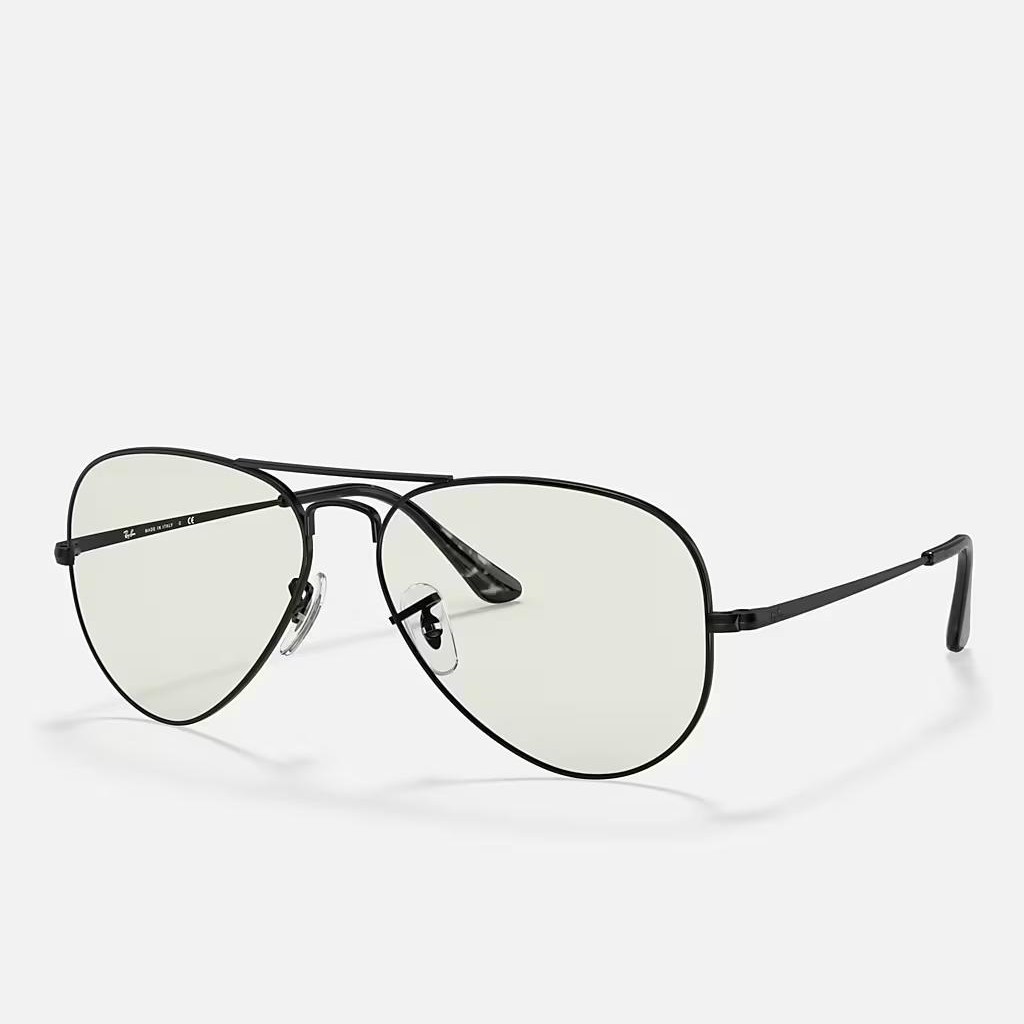 Kính Ray-Ban Rb3689 Blue-Light Clear Đen Trong