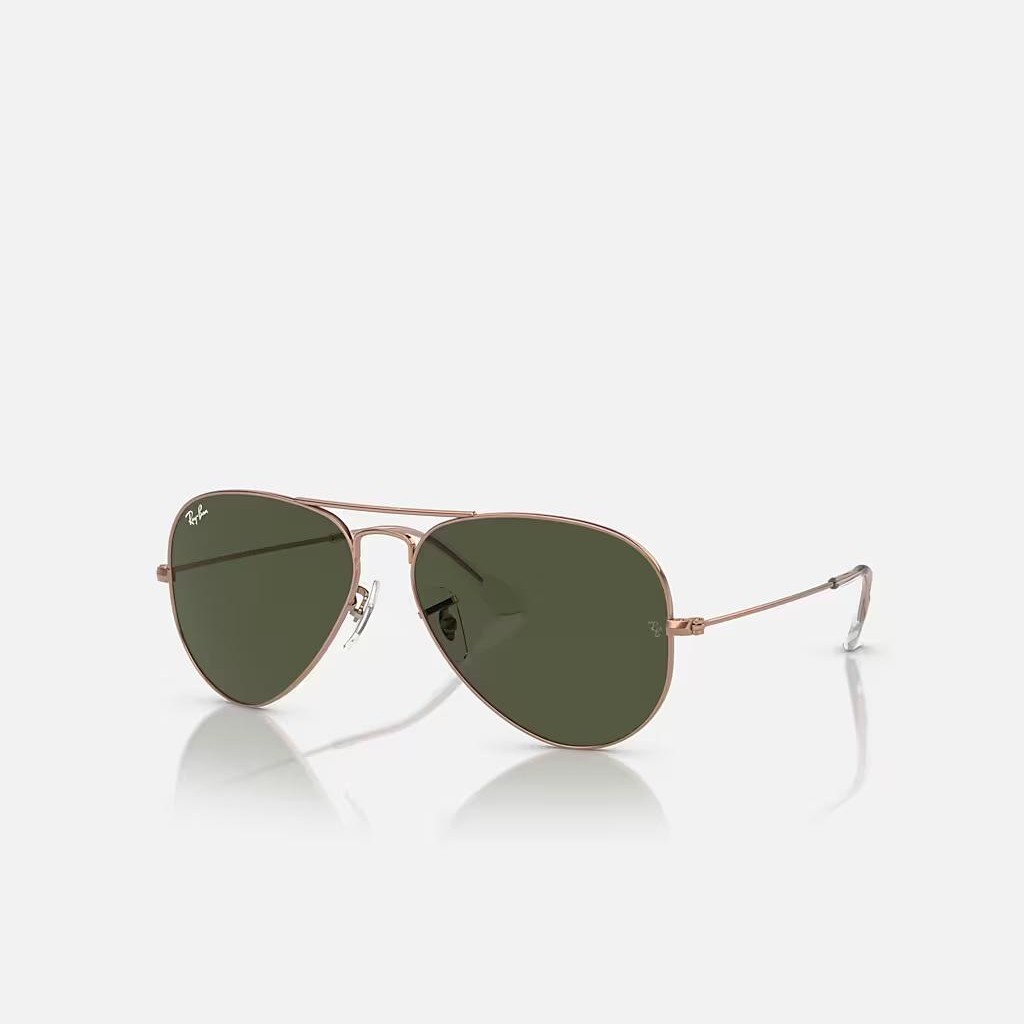 Kính Ray-Ban Aviator Rose Gold Hồng Xanh Lá