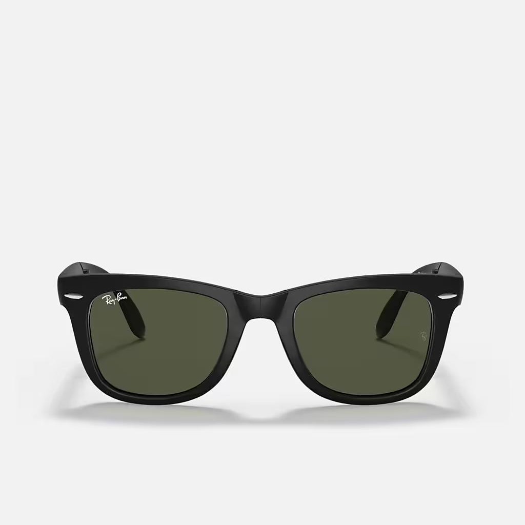 Kính Ray-Ban Wayfarer Folding Classic Đen Nhám Xanh Lá