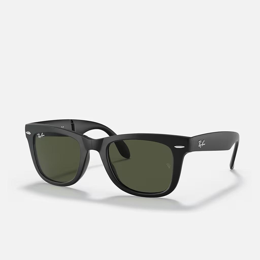 Kính Ray-Ban Wayfarer Folding Classic Đen Nhám Xanh Lá