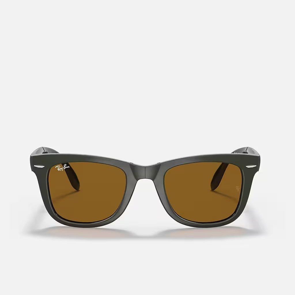 Kính Ray-Ban Wayfarer Folding Classic Xanh Rêu Nâu