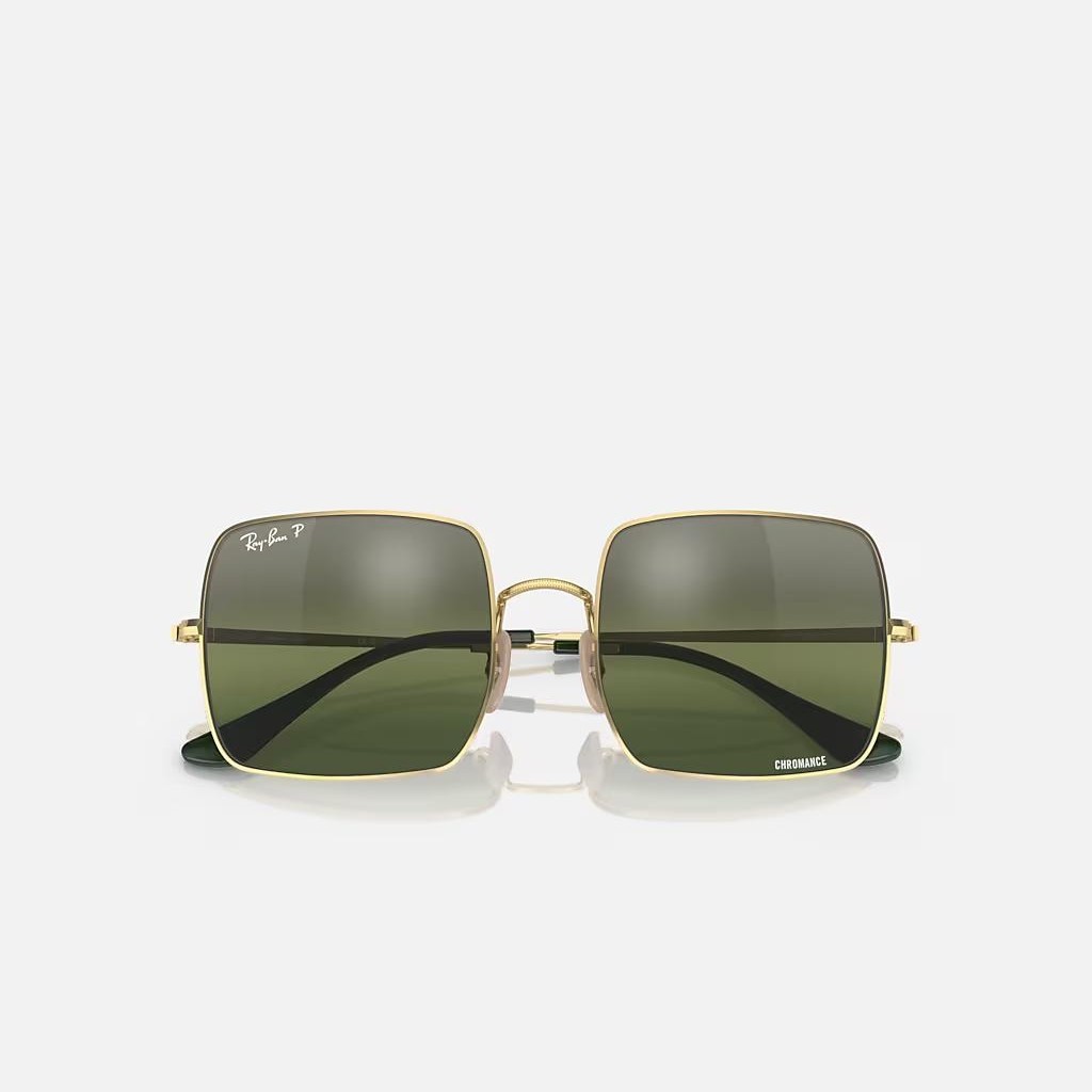 Kính Ray-Ban Square 1971 Chromance Vàng Xanh Lá